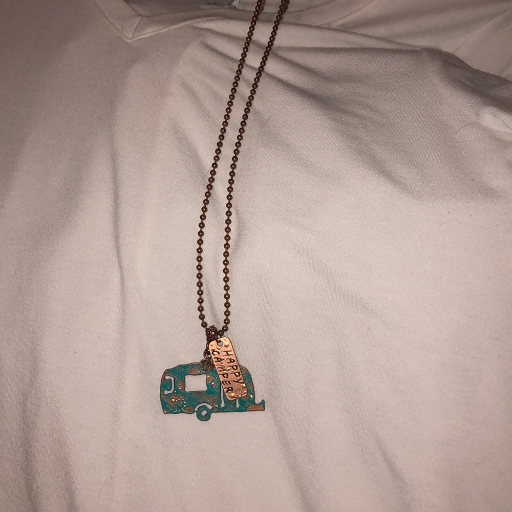 Happy camper necklace.